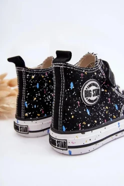 Online Dziecięce Wzorzyste Trampki Big Star LL374050 Czarne Dzieci Chłopięce|Dziewczęce