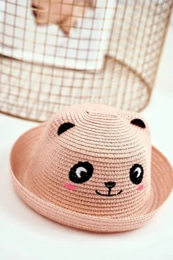 Clearance Boto Dziecięcy Kapelusz Na Lato Plażę Różowy z Pandą