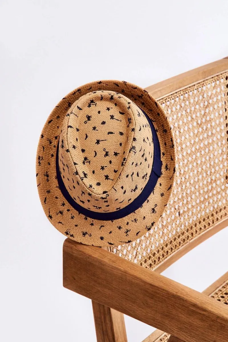 Boto Dziecięcy Kapelusz W Palmy I Zwierzątka Beżowy