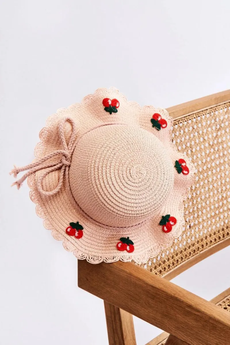 Online Boto Dziecięcy Kapelusz Z Wisienkami Różowy