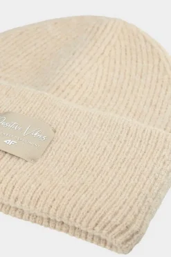 Discount Dziewczęca Czapka Zimowa JWAW24ACAPF415-83S Beżowa Okrycia Głowy