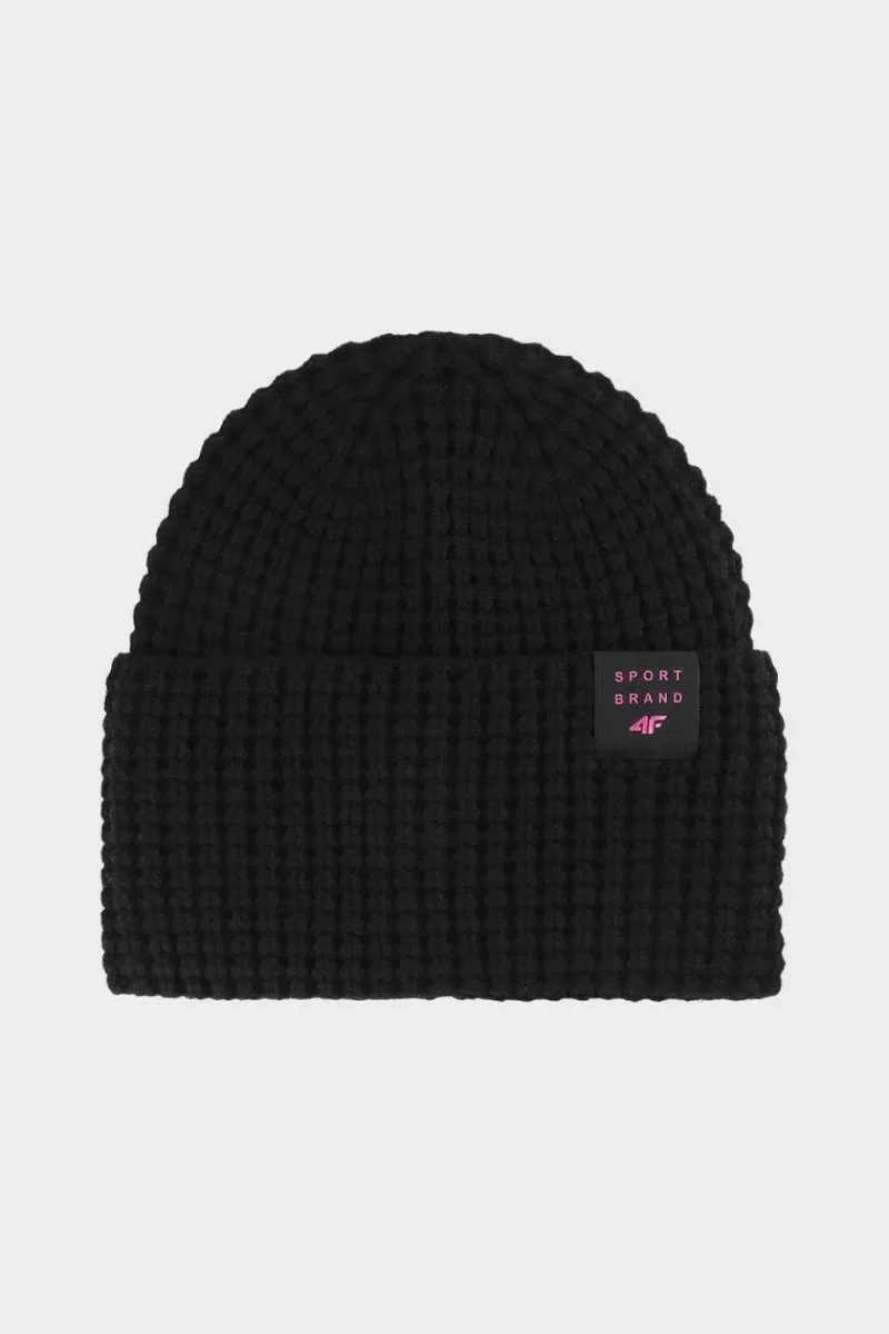 Best Dziewczęca Czapka Zimowa JWAW24ACAPF414-21S Czarna Okrycia Głowy