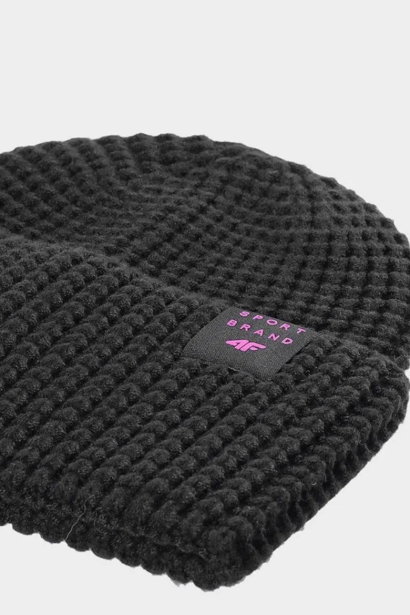 Best Dziewczęca Czapka Zimowa JWAW24ACAPF414-21S Czarna Okrycia Głowy