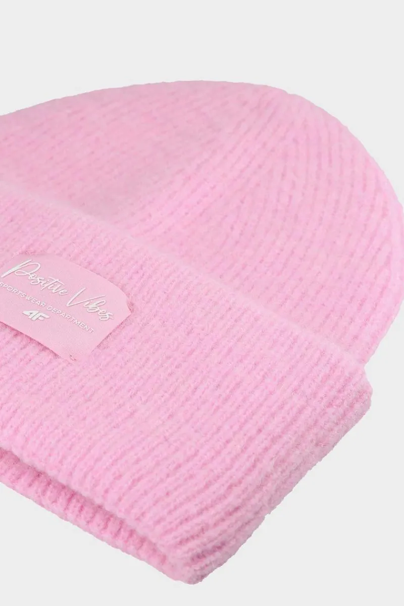 Outlet 4F Dziewczęca Czapka Zimowa JWAW24ACAPF415-54S Różowa Różowy