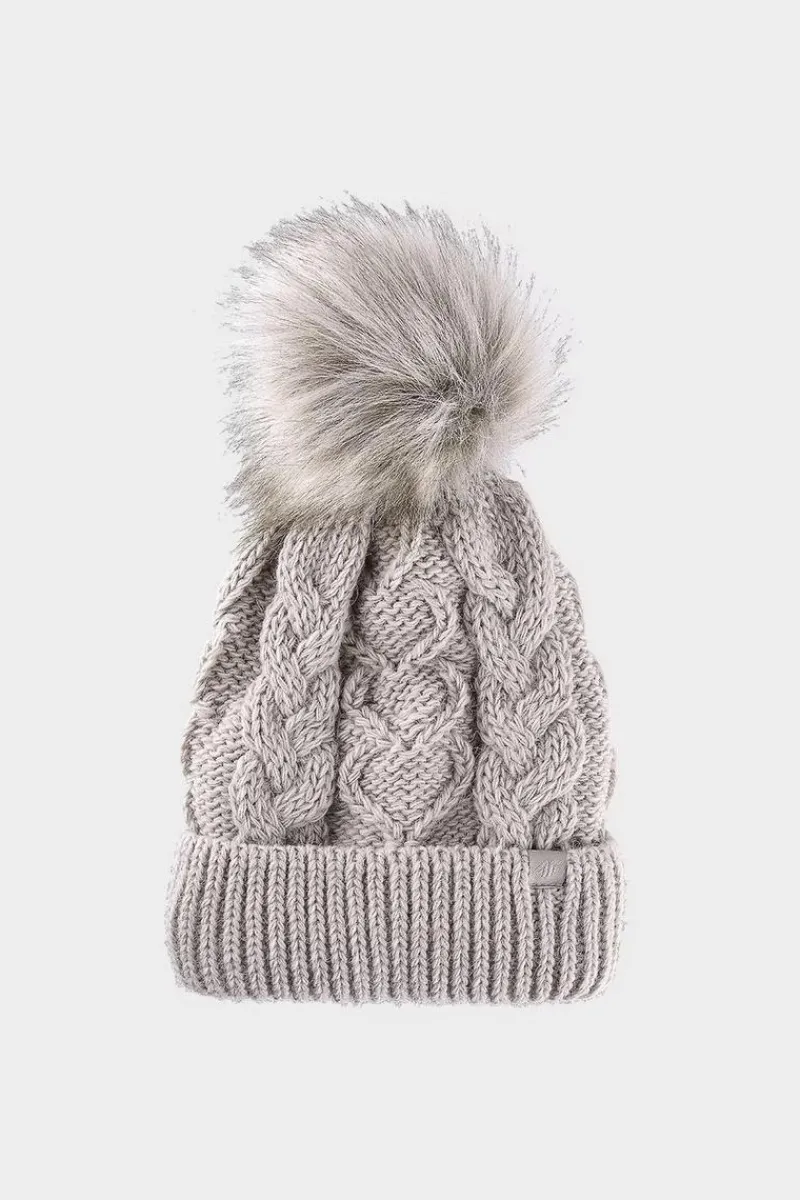 Best Dziewczęca Zimowa Czapka JWAW24ACAPF421-83S Beżowa Okrycia Głowy