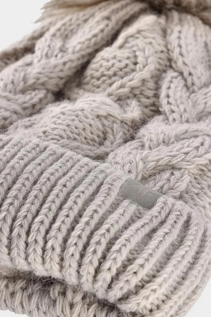 Best Dziewczęca Zimowa Czapka JWAW24ACAPF421-83S Beżowa Okrycia Głowy