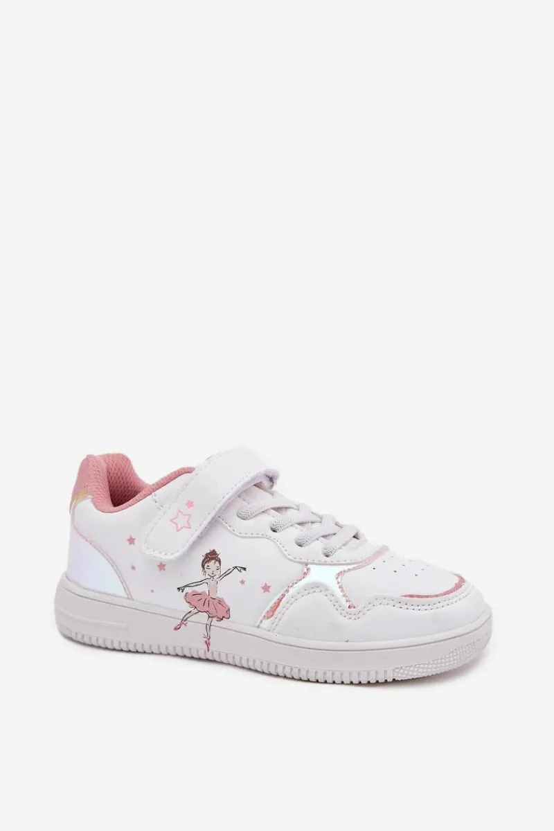 New Evento Dziewczęce Buty Sportowe Baletnica Białe Ulinasse