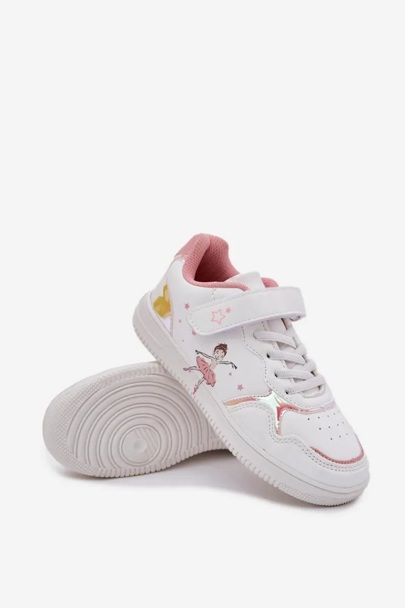 New Evento Dziewczęce Buty Sportowe Baletnica Białe Ulinasse