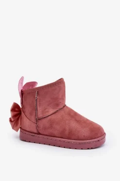 Best Boto Dziewczęce Ocieplane Śniegowce Z Kokardkami Ciemno Różowe Meriva