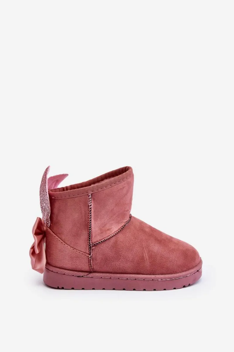 Best Boto Dziewczęce Ocieplane Śniegowce Z Kokardkami Ciemno Różowe Meriva