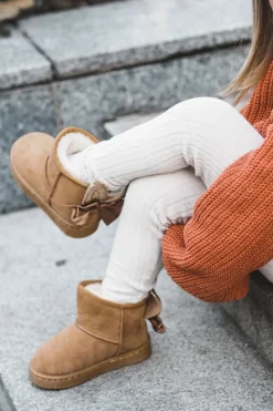 Dziewczęce|Dziewczęce>Boto Dziewczęce Ocieplane Śniegowce Z Kokardkami Camel Meriva Brązowy