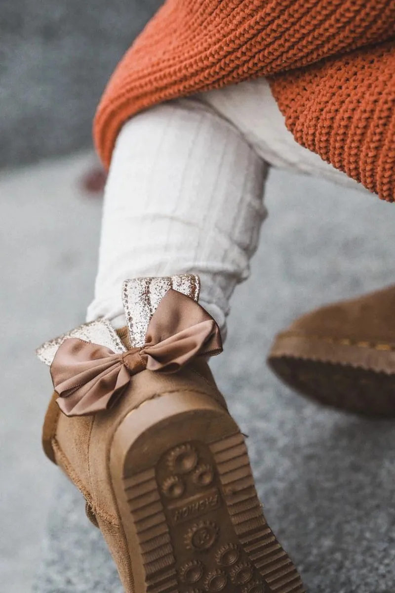 Dziewczęce|Dziewczęce>Boto Dziewczęce Ocieplane Śniegowce Z Kokardkami Camel Meriva Brązowy