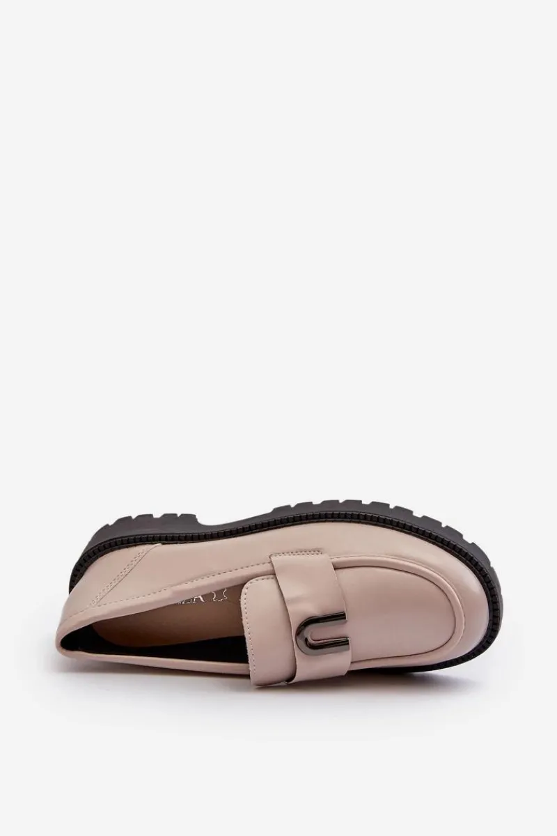 Clearance Dziewczęce Półbuty Mokasyny Z Ozdobą Szare Elvilda Dzieci Mokasyny Dziecięce