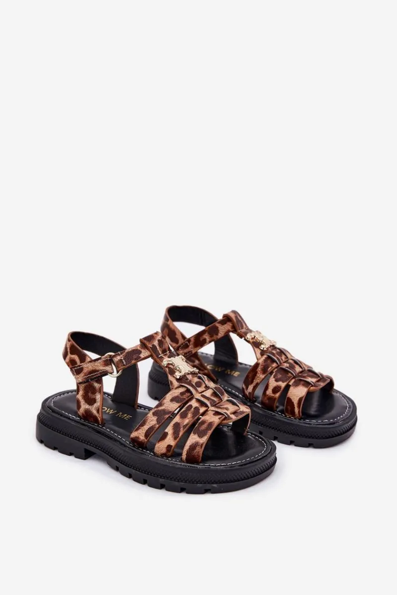 Clearance Dziewczęce Sandałki Z Ozdobnym Detalem Panterka Serina Dzieci Dziewczęce