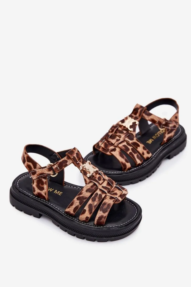 Clearance Dziewczęce Sandałki Z Ozdobnym Detalem Panterka Serina Dzieci Dziewczęce