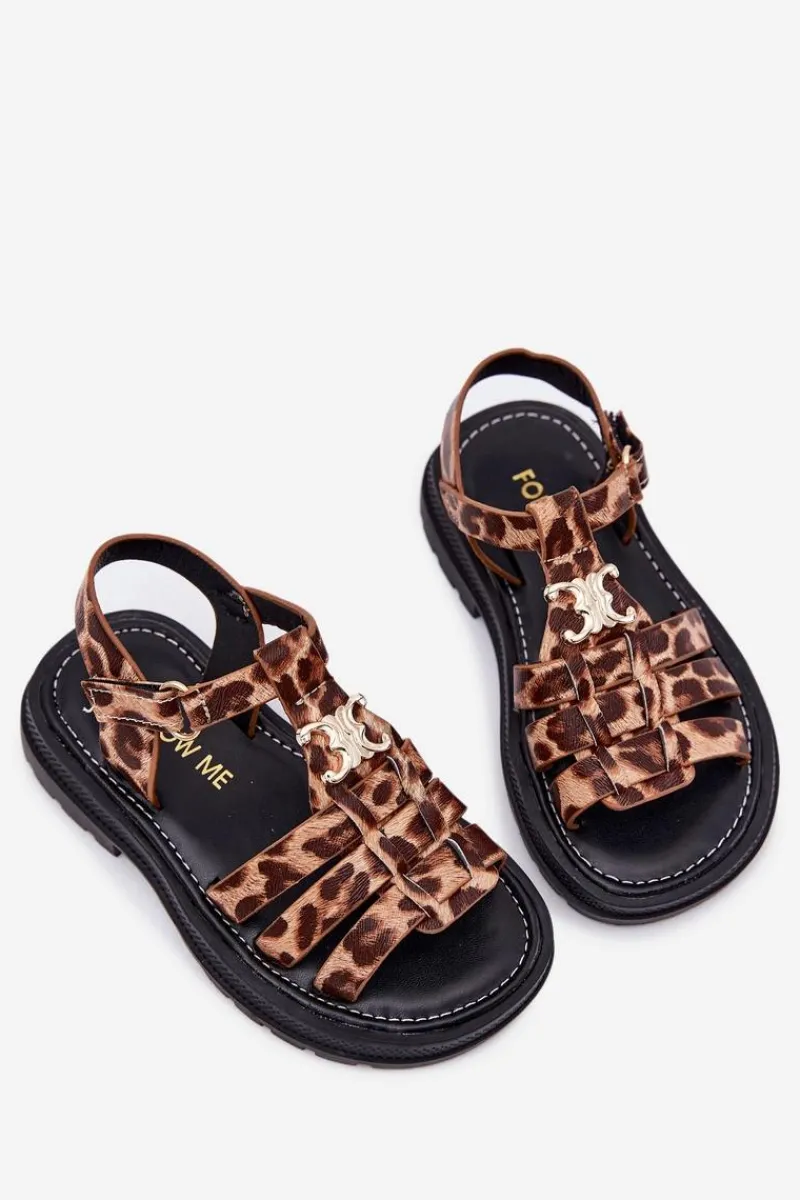 Clearance Dziewczęce Sandałki Z Ozdobnym Detalem Panterka Serina Dzieci Dziewczęce