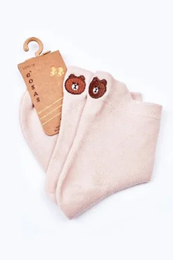 Best COSAS Dziewczęce Skarpetki Bawełniane Z Misiem Beżowe