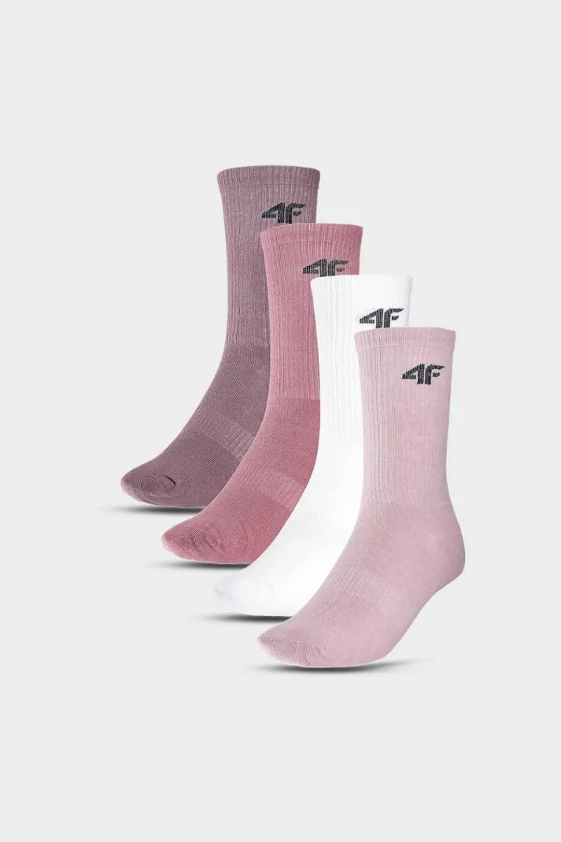 Odzież 4F|Skarpetki>4F Dziewczęce Skarpety Casual 4-Pack Za Kostkę JWAW24USOCF297-90S Multikolor