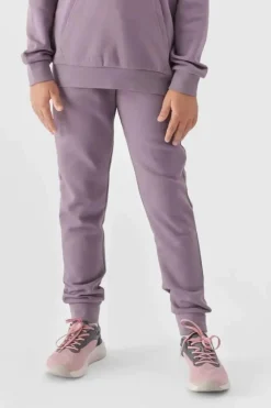 Best Dziewczęce Spodnie Dresowe Joggery JWMM00TTROF0828-51S Fioletowe Dzieci Spodnie Dziecięce|Odzież 4F