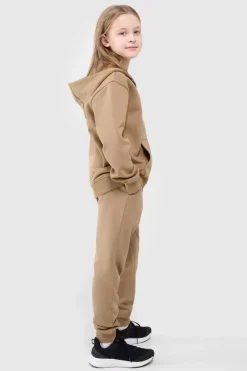 Sale 4F Dziewczęce Spodnie Dresowe Joggery JWMM00TTROF0828-83S Beżowe Beżowy