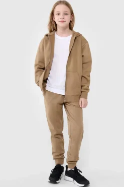 Sale 4F Dziewczęce Spodnie Dresowe Joggery JWMM00TTROF0828-83S Beżowe Beżowy