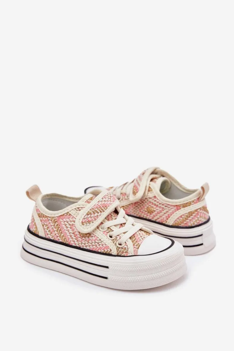 Discount Dziewczęce Trampki Na Rzep Różowe Zelina Dzieci Dziewczęce|Back To School