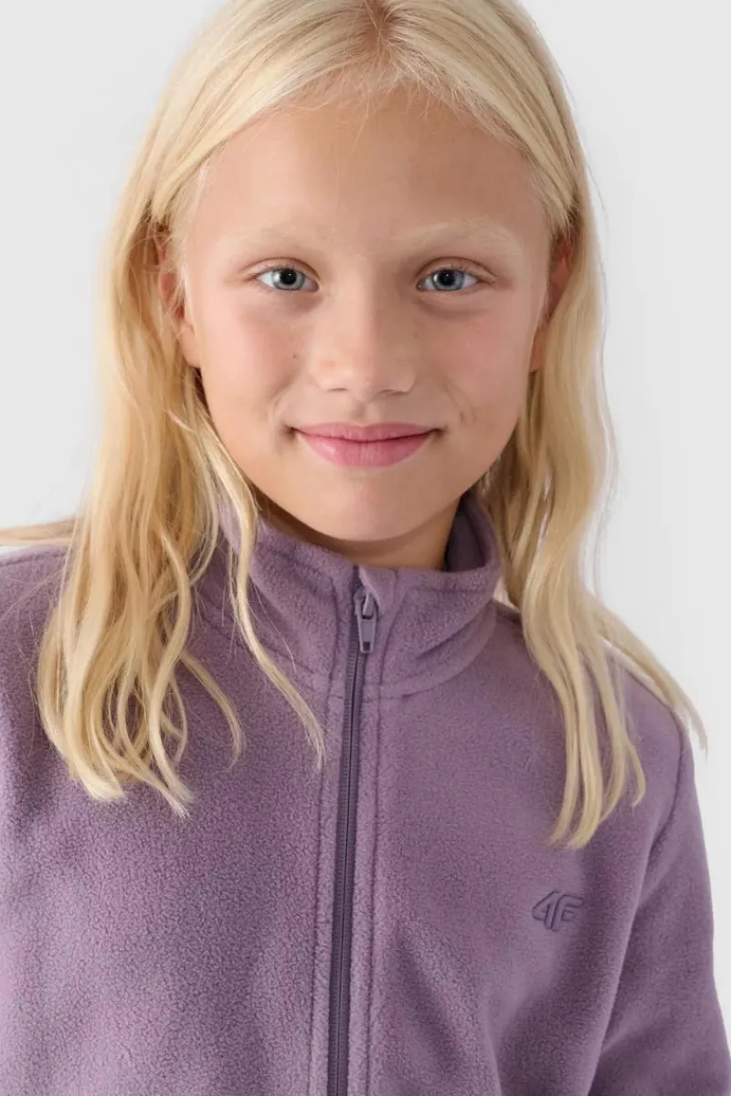 Hot Dziewczęcy Polar Ze Stójką Slim JWMM00TFLEF261-52S Dzieci Bluzy Dziecięce|Odzież 4F