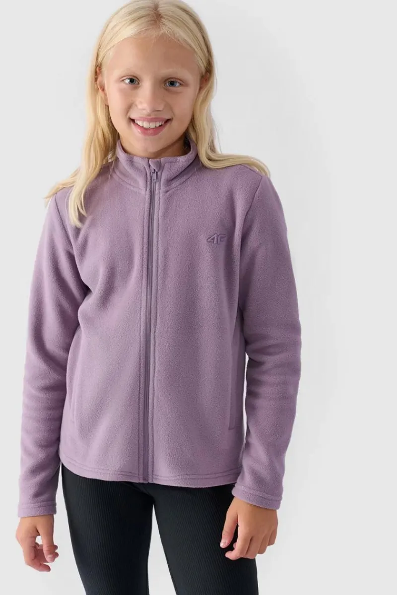 Hot Dziewczęcy Polar Ze Stójką Slim JWMM00TFLEF261-52S Dzieci Bluzy Dziecięce|Odzież 4F