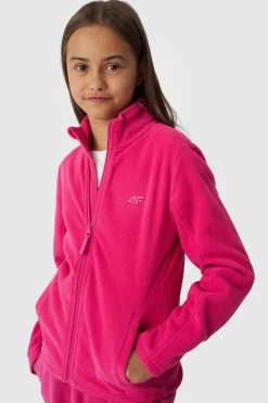 Discount Dziewczęcy Polar Ze Stójką Slim JWMM00TFLEF261-55S Fuksja Dzieci Bluzy Dziecięce|Odzież 4F