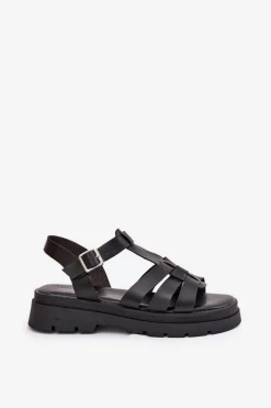 Sandały Płaskie><noscript><img width=