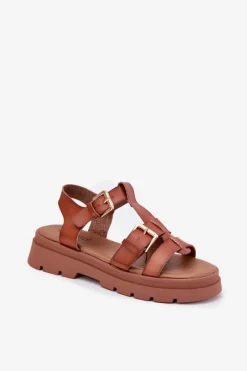 Sandały Płaskie><noscript><img width=