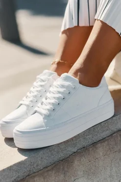 Online Big Star Shoes Eko Skórzane Trampki Damskie Na Platformie Big Star RR274298 Białe