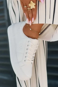 Online Big Star Shoes Eko Skórzane Trampki Damskie Na Platformie Big Star RR274298 Białe