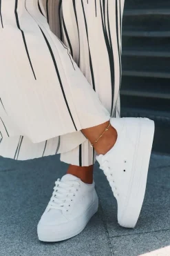 Online Big Star Shoes Eko Skórzane Trampki Damskie Na Platformie Big Star RR274298 Białe