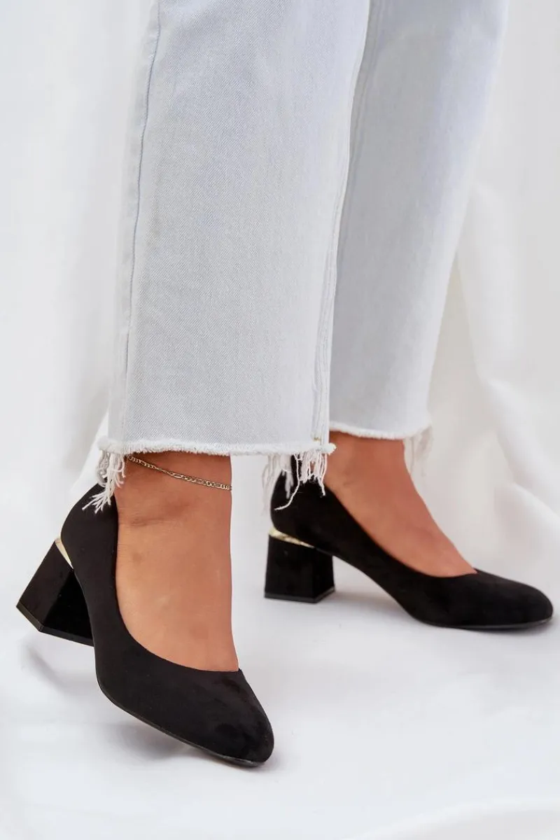 Discount Boto Eko Zamszowe Czółenka Na Słupku Czarne Veniffia