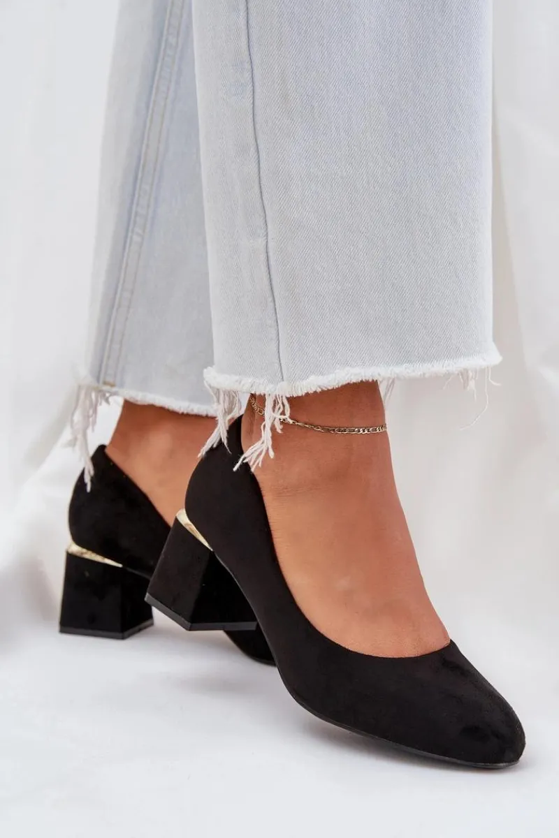 Discount Boto Eko Zamszowe Czółenka Na Słupku Czarne Veniffia