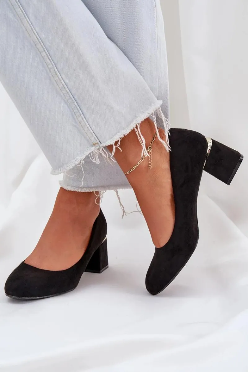 Discount Boto Eko Zamszowe Czółenka Na Słupku Czarne Veniffia