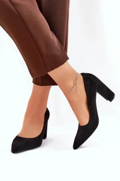 Best Boto Eko Zamszowe Czółenka Na Słupku Czarne Ellinoria