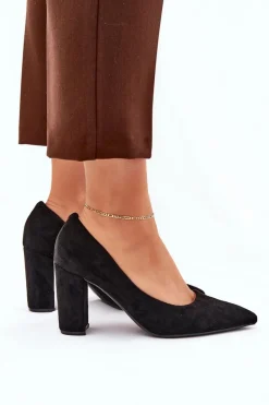 Best Boto Eko Zamszowe Czółenka Na Słupku Czarne Ellinoria