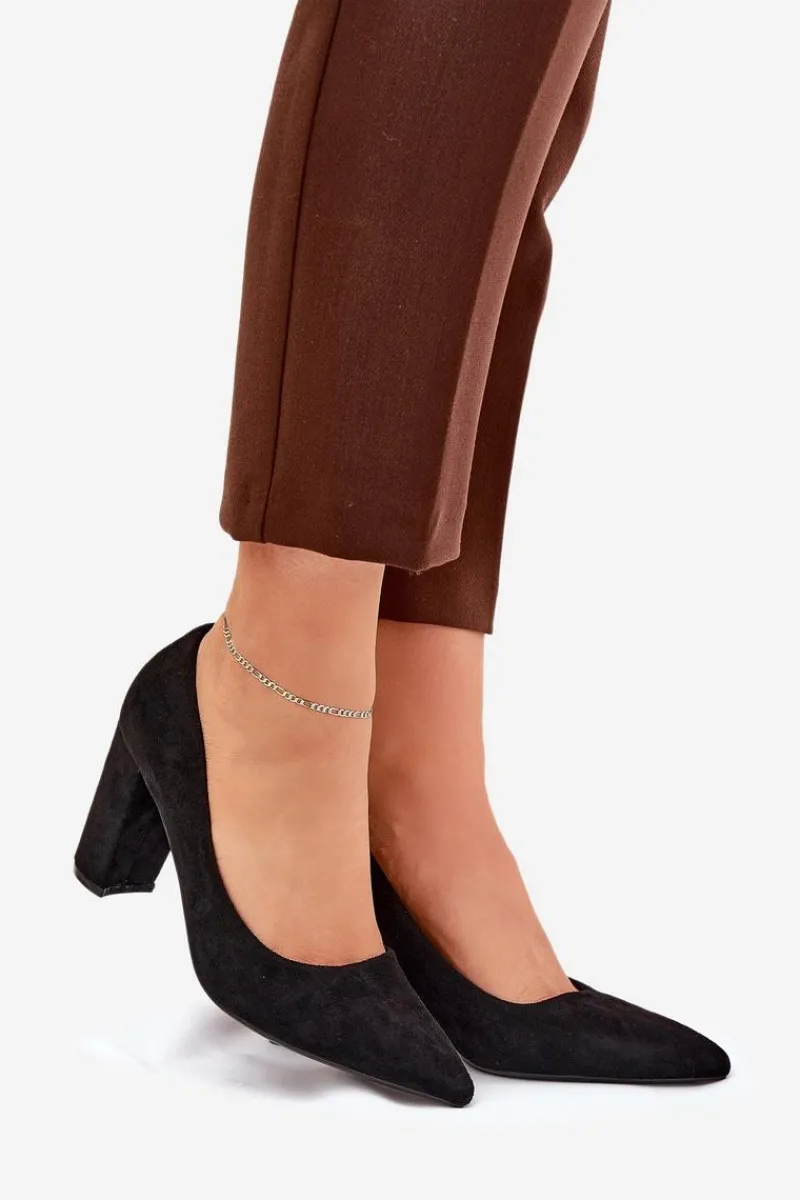 Best Boto Eko Zamszowe Czółenka Na Słupku Czarne Ellinoria