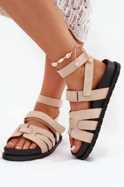 Sandały Płaskie><noscript><img width=