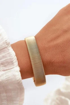 Outlet Elastyczna Bransoleta Damska Ze Stali Nierdzewnej Złota Bransoletki