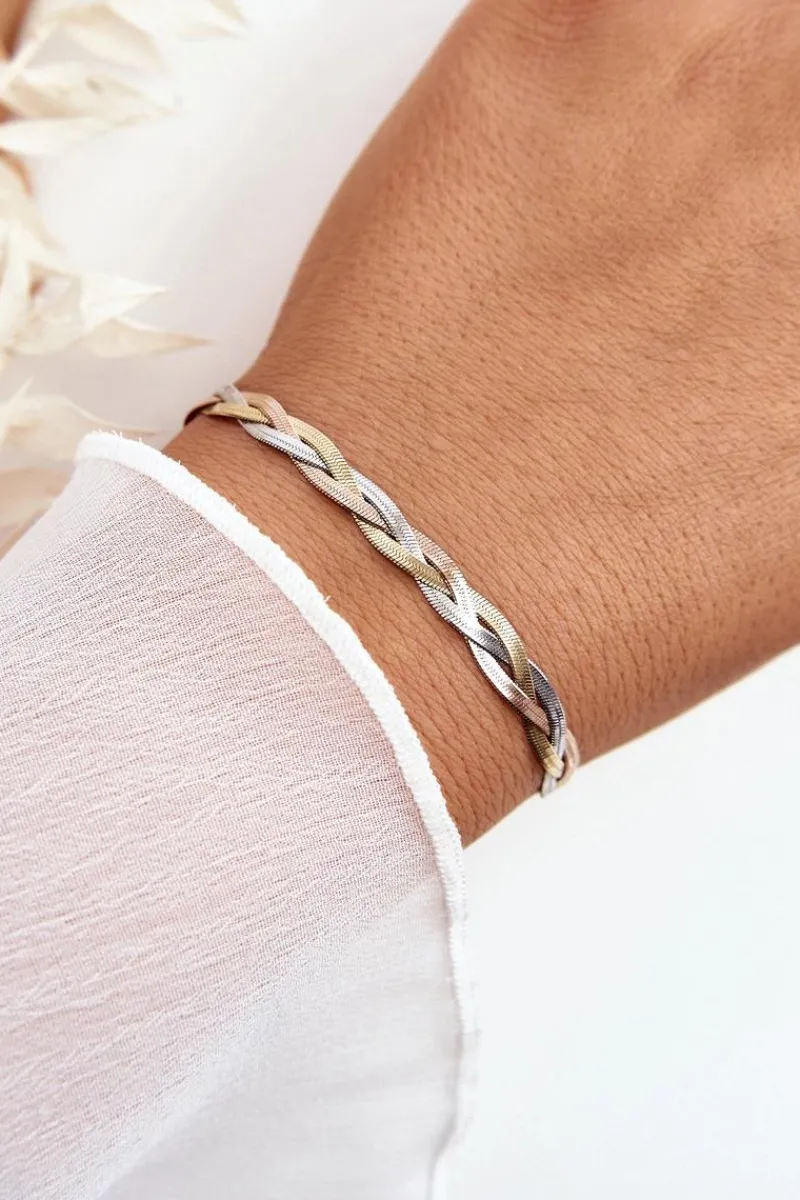 Sale Glam Chic Elegancka Pleciona Bransoletka Żmijka Multikolorowa