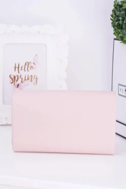 Clearance Boto Elegancka Różowa Kopertówka Złote Okucia