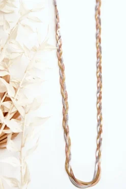 Naszyjniki>Glam Chic Elegancki Łańcuszek Żmijka Multikolorowy