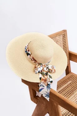 Okrycia Głowy>Boto Elegancki Damski Kapelusz Z Materiałową Kokardą Jasnobeżowy