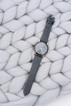 Zegarki>Boto Elegancki Zegarek Damski Czarno Miedziany na Pasku