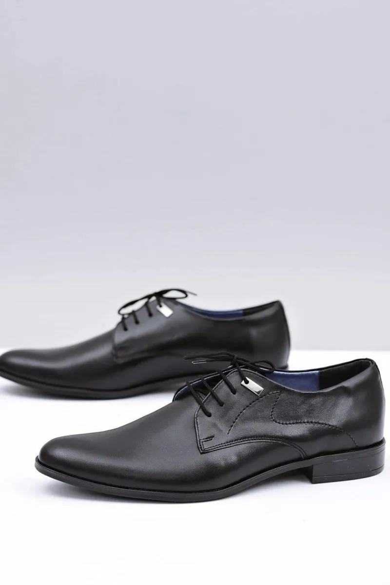 Sale Eleganckie Czarne Półbuty Wizytowe Damaso Męskie Półbuty Eleganckie