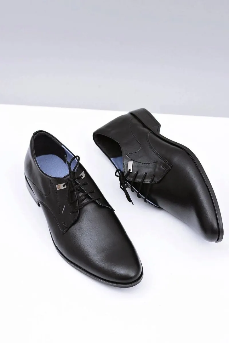 Sale Eleganckie Czarne Półbuty Wizytowe Damaso Męskie Półbuty Eleganckie