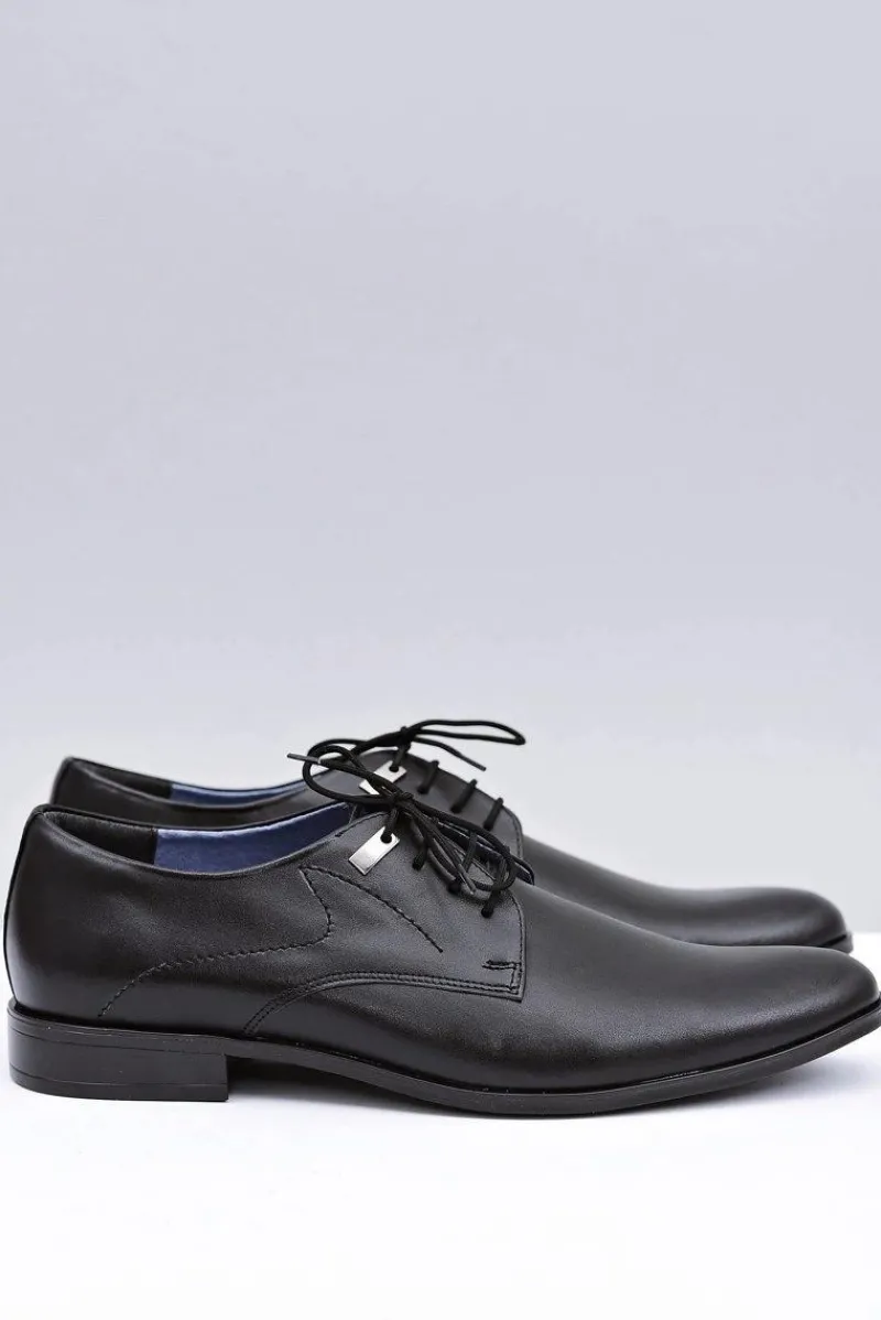 Sale Eleganckie Czarne Półbuty Wizytowe Damaso Męskie Półbuty Eleganckie